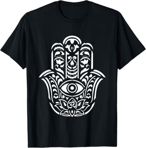Yoga Spiritual Protection Hamsa Hand T-Shirt - T-Shirt | Black