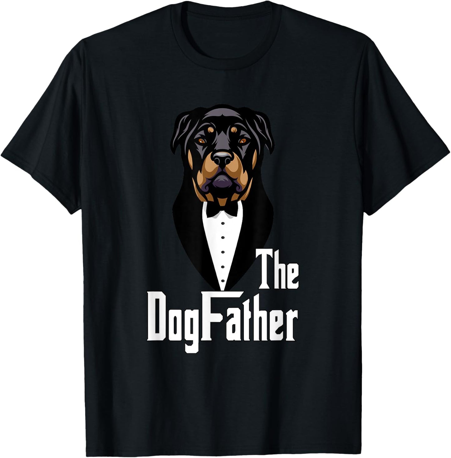 Rottweiler | The Dogfather Dog | Funny Gift Dog Lover Women Kids T-Shirt - T-Shirt | Black