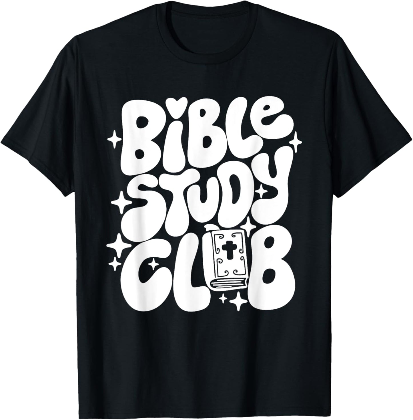 Bible Study Club Groovy Religious Christian Hippie T-Shirt - T-Shirt | Black