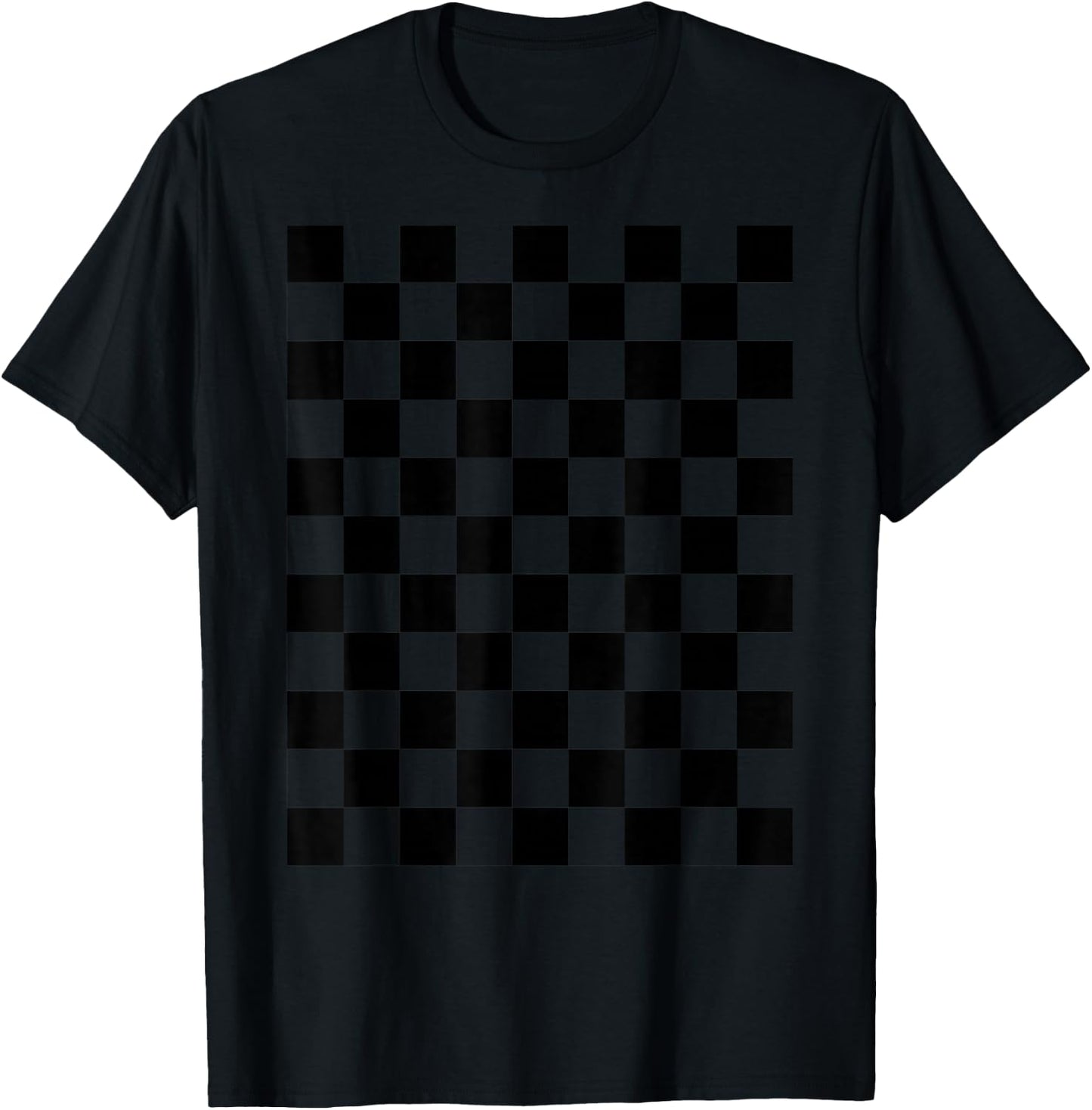 Classic Black Checkered Pattern Checkerboard T-Shirt - T-Shirt | Black