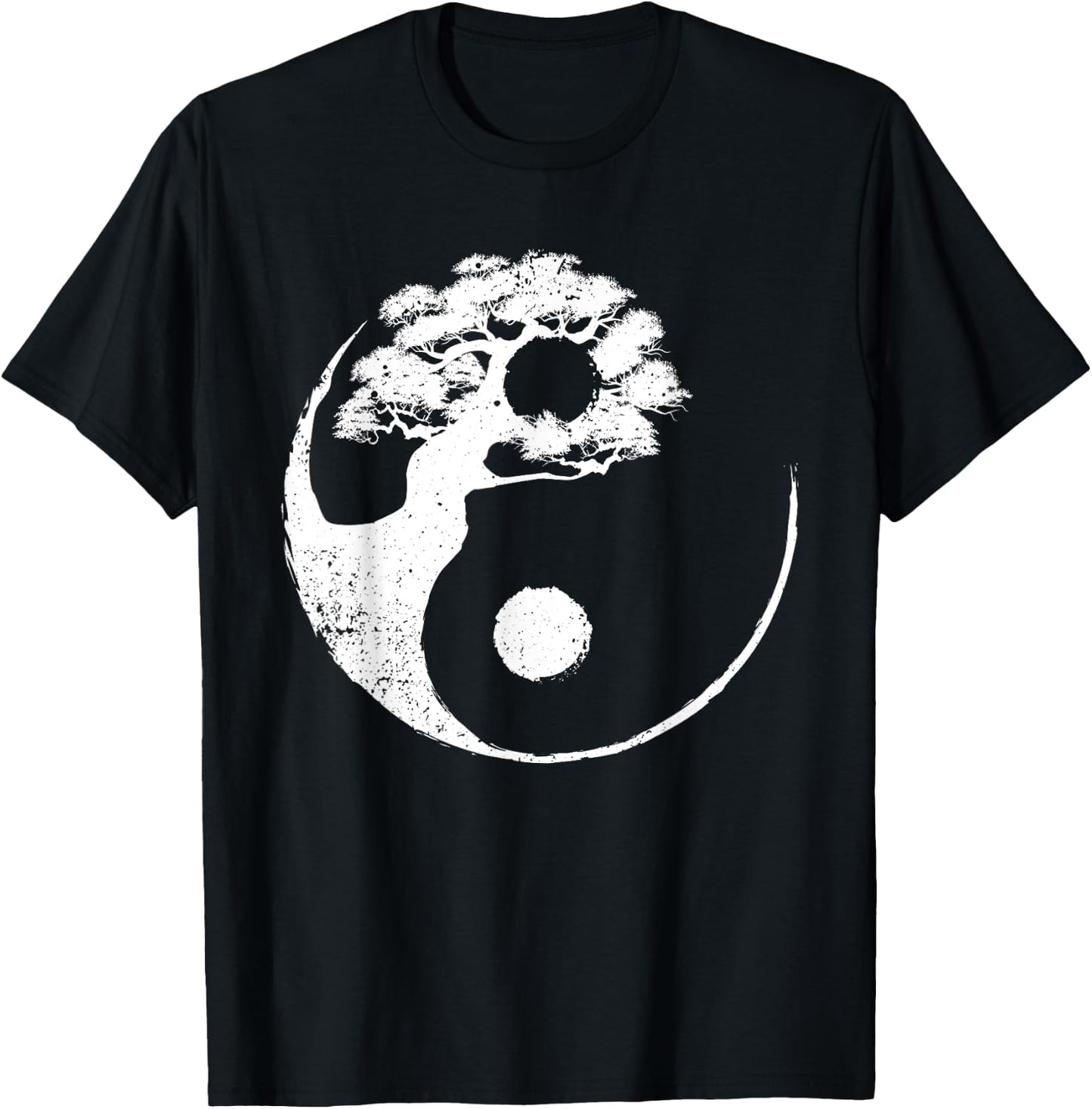 Cute Yin Yang Design Buddhist Men Women Bonsai Tree Lovers T-Shirt - T-Shirt | Black