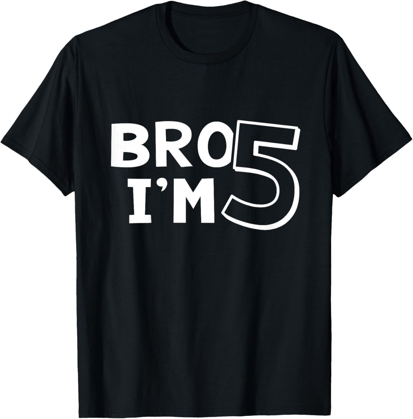 5th Birthday Boy Bro I’m 5 Year Old Five Fifth Party T-Shirt - T-Shirt | Black