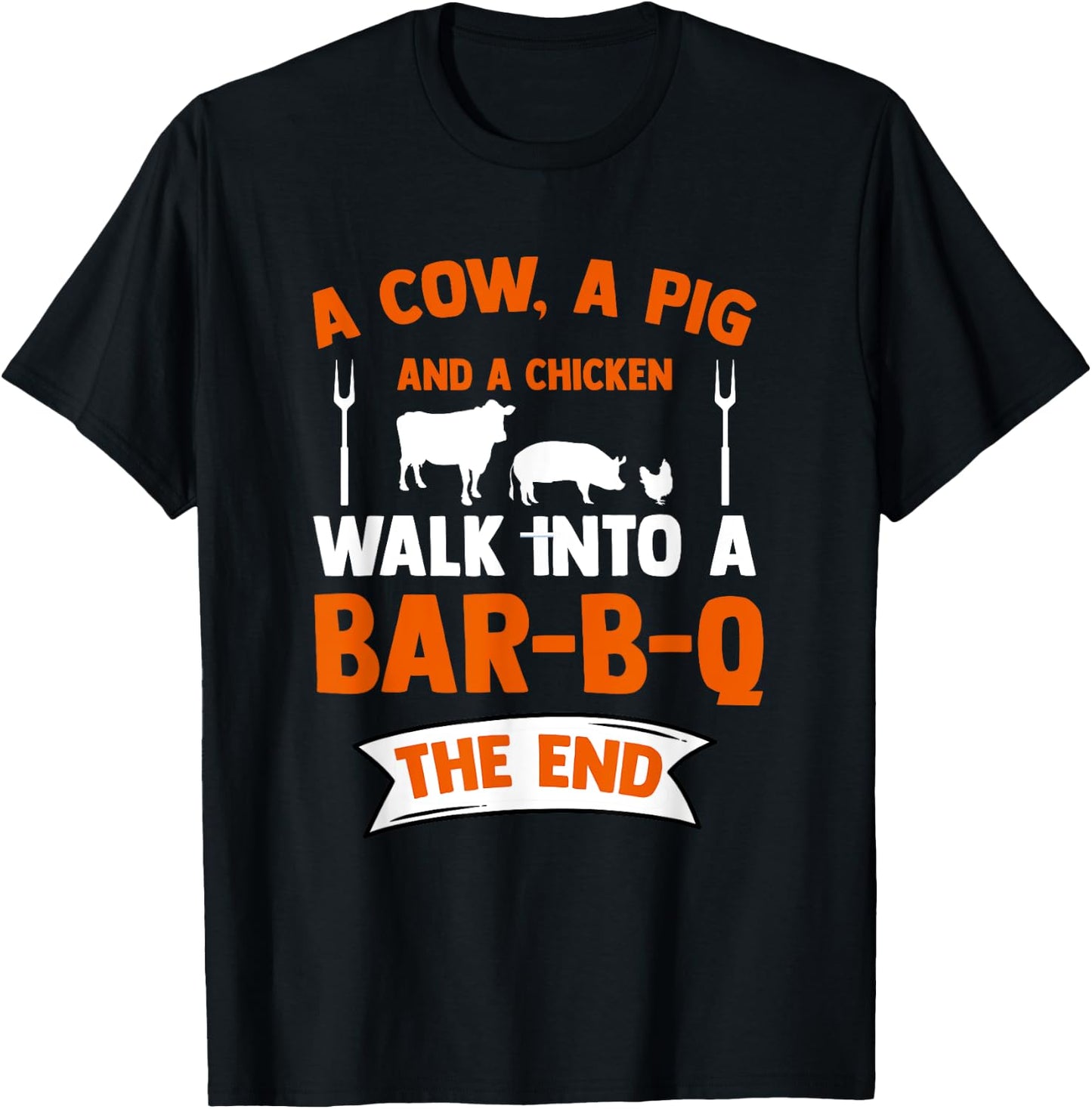 Smoke Grill Cow Pig Chicken Bar-B-Q Grilling Food T-Shirt - T-Shirt | Black