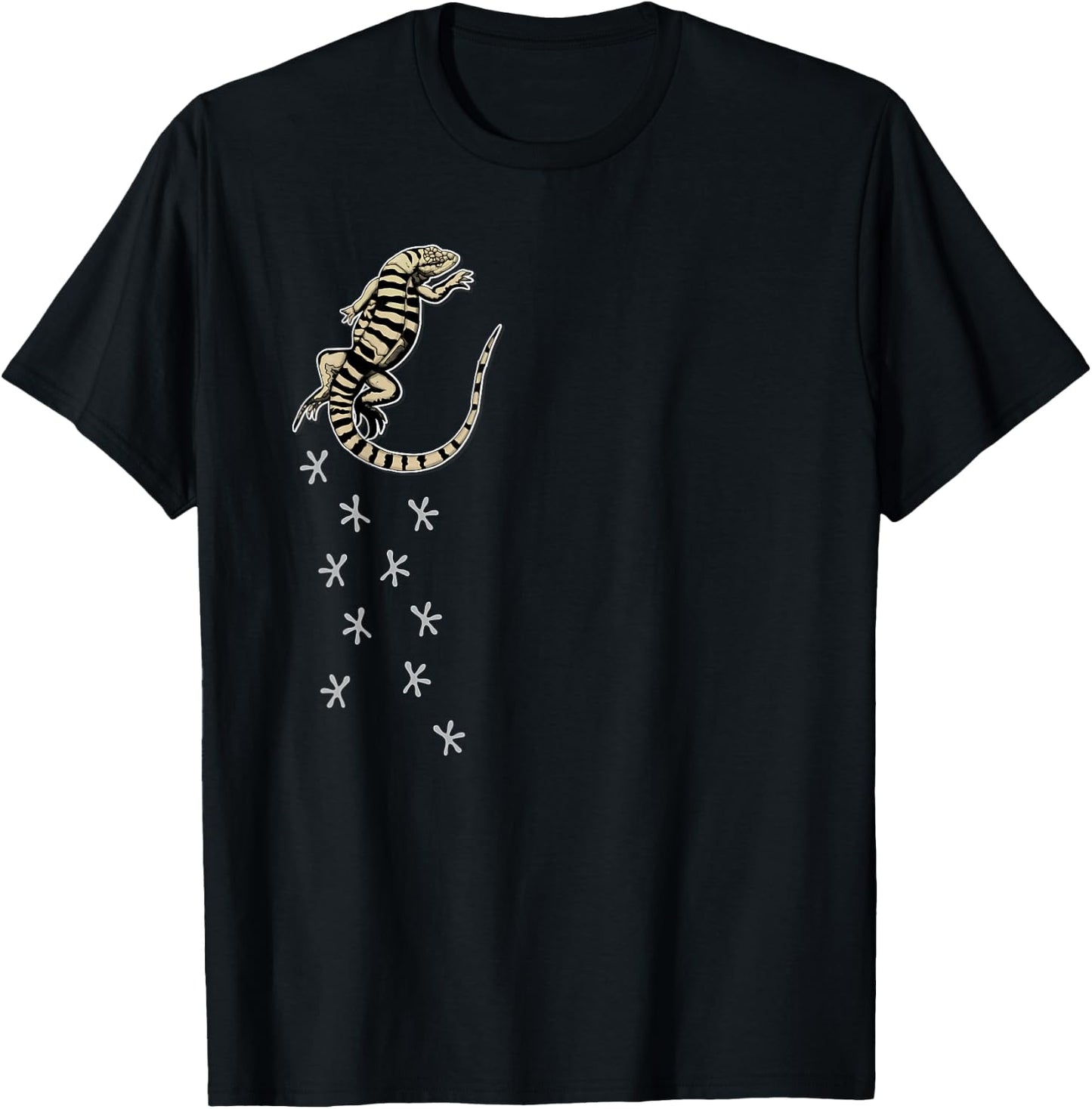 Tegu Owner Footprints Tegu Lover Tegu Lizard T-Shirt - T-Shirt | Black