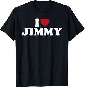 I Love Jimmy, I Heart Jimmy Red Heart T-Shirt - T-Shirt | Black