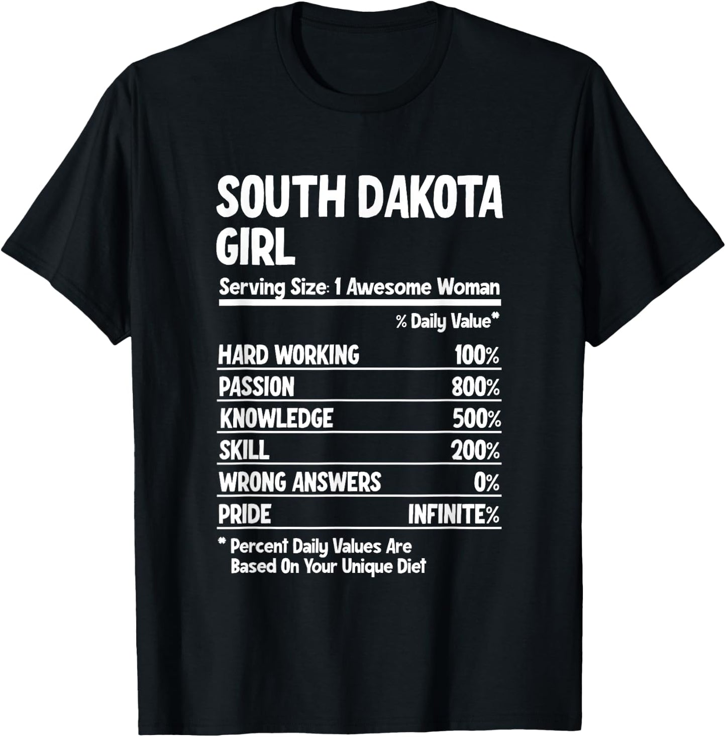 South Dakota Girl T-Shirt - T-Shirt | Black