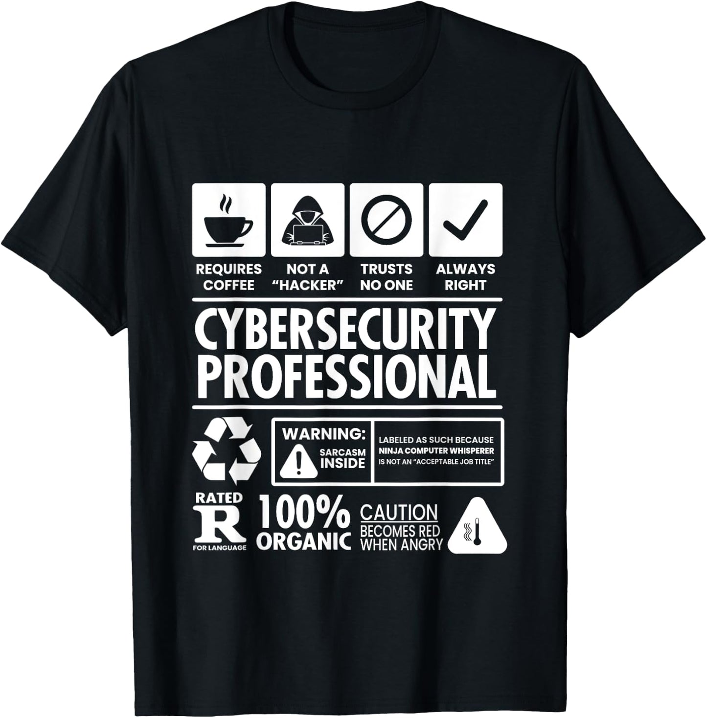 Funny Cybersecurity IT Support IT Security Network Engineer T-Shirt - T-Shirt | Black