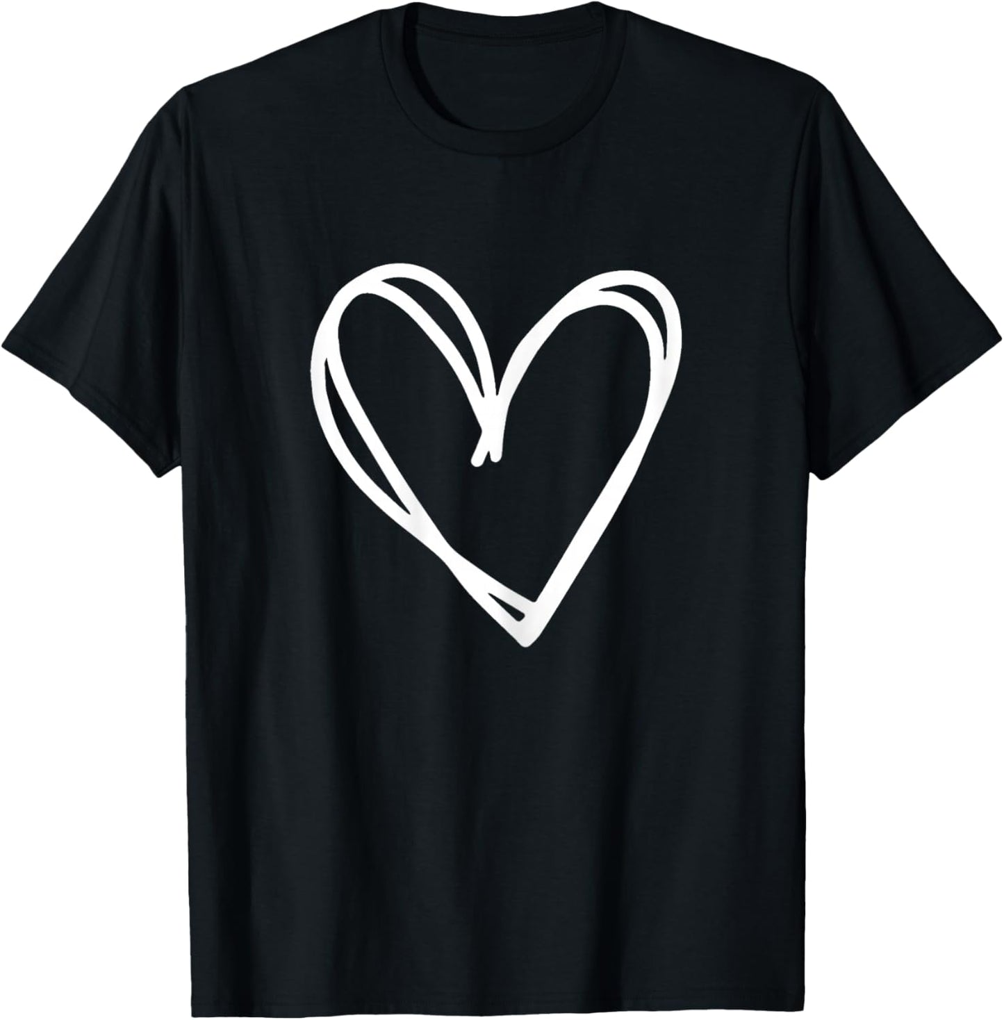 Girls Heart Valentines Day Graphic T-Shirt - T-Shirt | Black