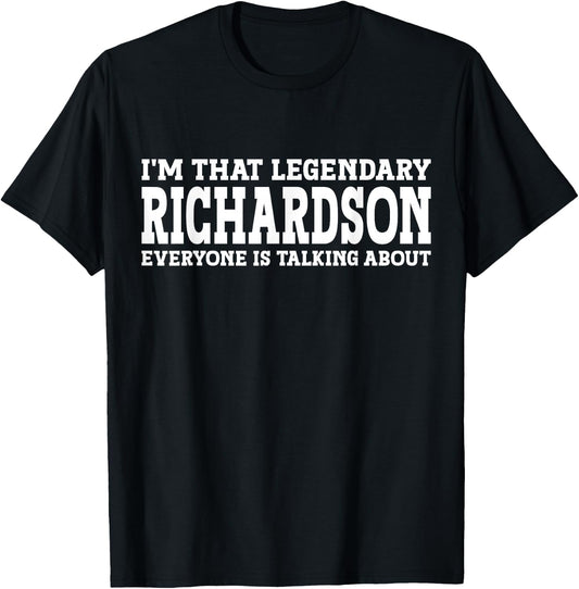 Richardson Surname Funny Team Family Last Name Richardson T-Shirt - T-Shirt | Black