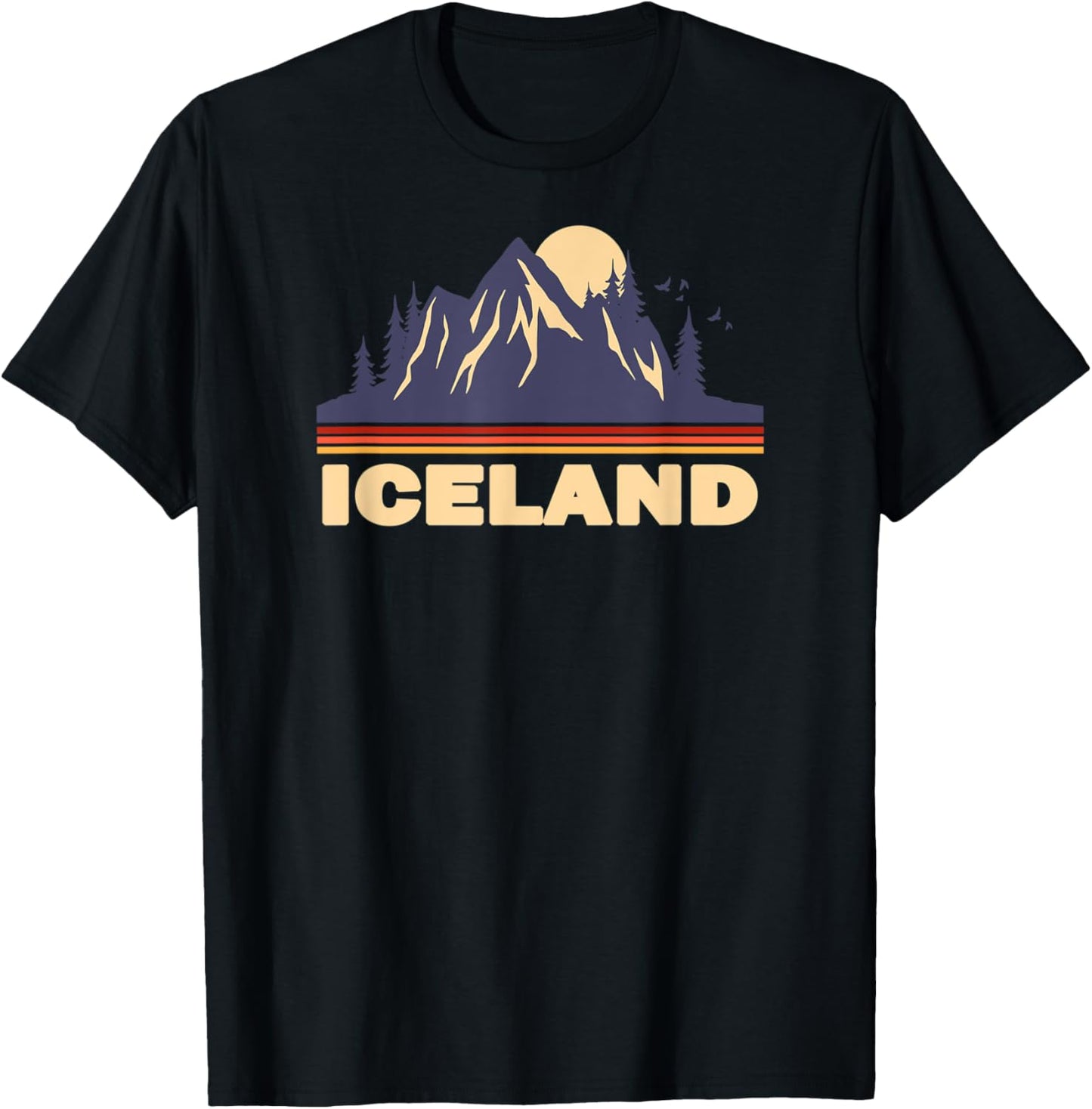 Iceland Mountains Volcanoes T-Shirt - T-Shirt | Black