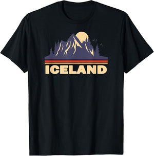 Iceland Mountains Volcanoes T-Shirt - T-Shirt | Black