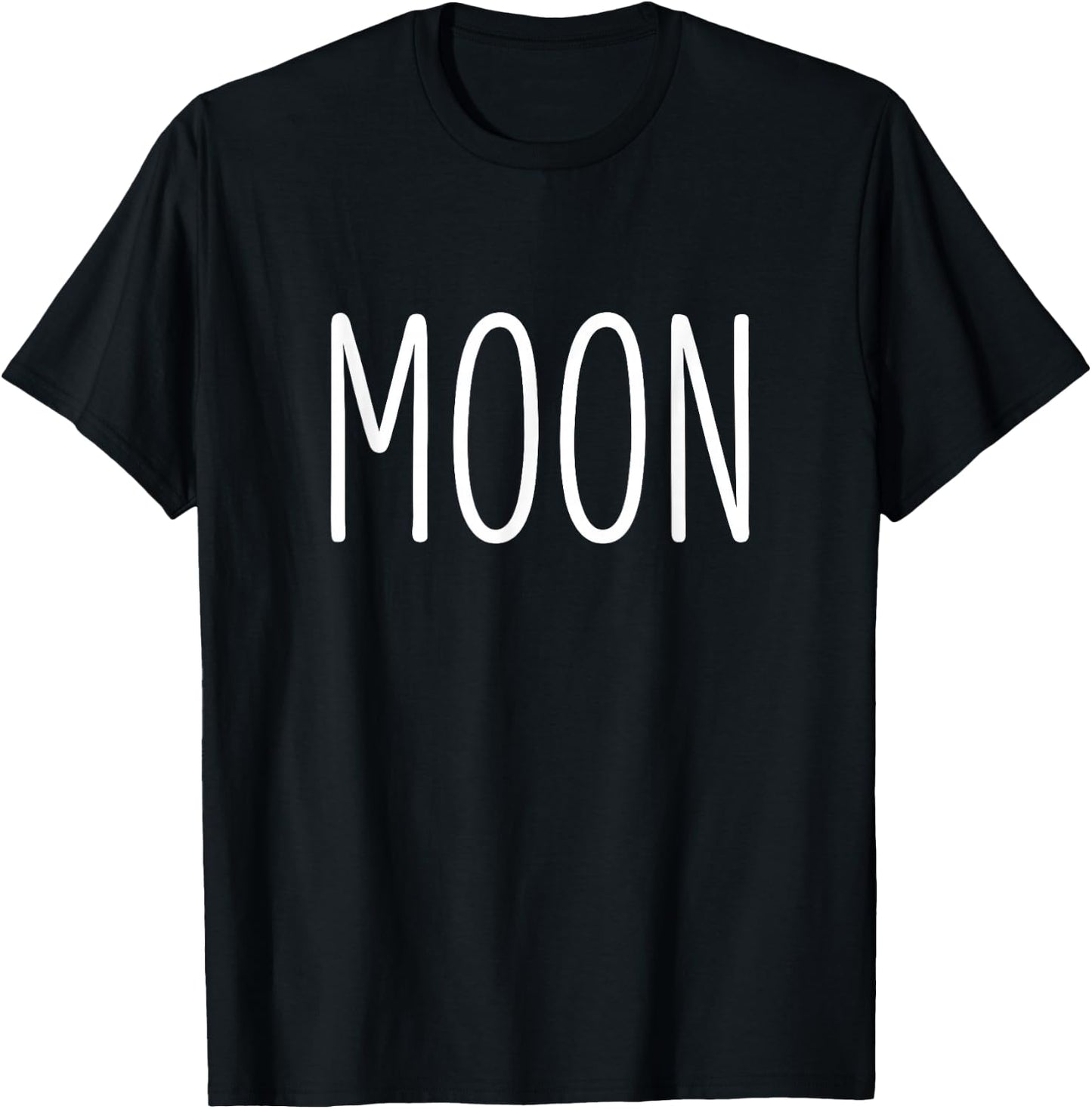 Funny US Solar Eclipse 2025 Moon Couples Costume Matching T-Shirt - T-Shirt | Black
