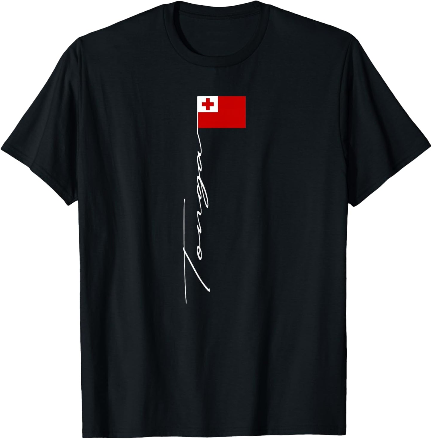 Tonga Signature Flag Pole Patriotic Tonga Flag T-Shirt - T-Shirt | Black