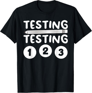 Funny Teacher Testing Design Women Testing Teacher T-Shirt - T-Shirt | Black