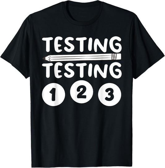 Funny Teacher Testing Design Women Testing Teacher T-Shirt - T-Shirt | Black