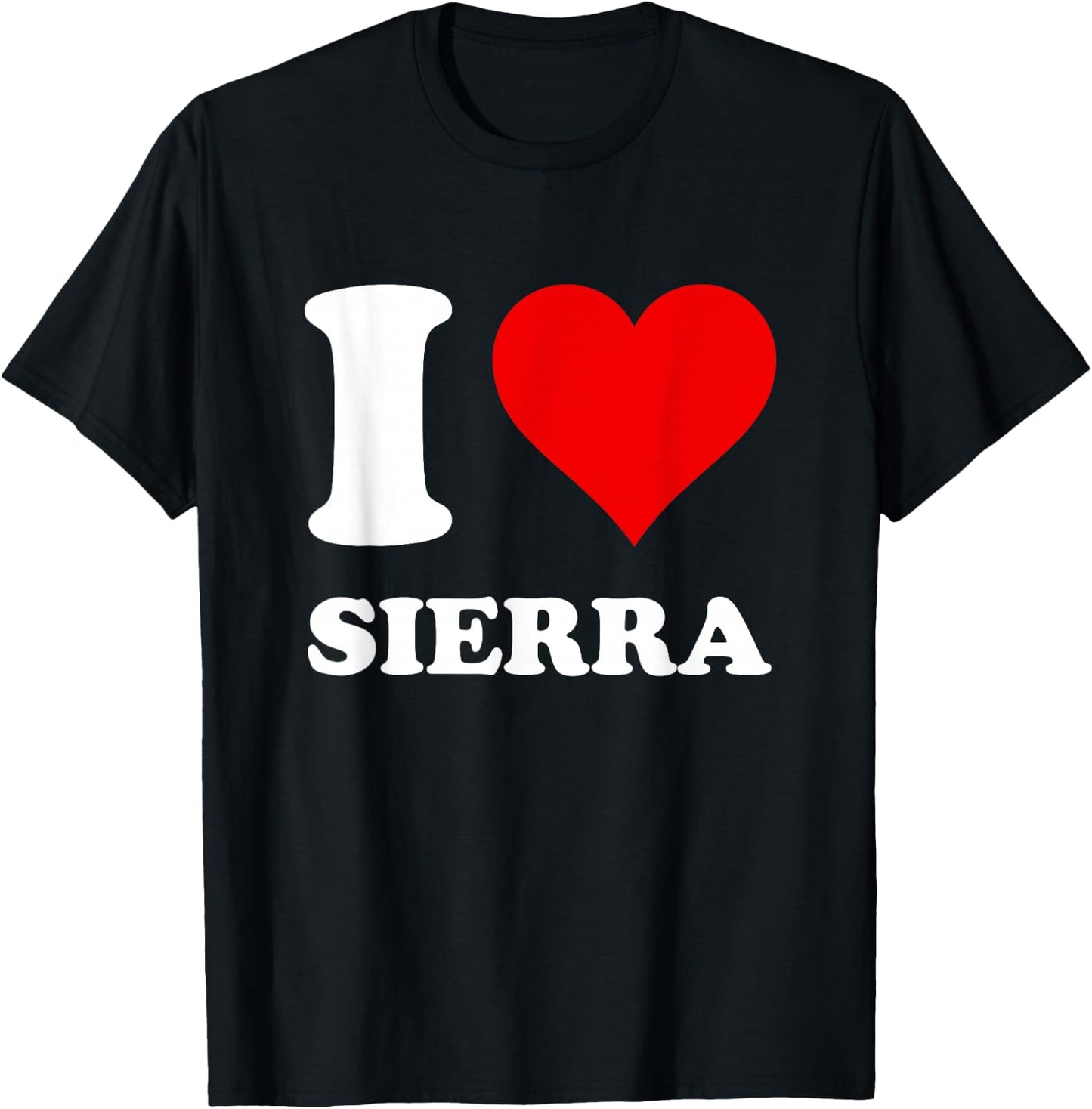 Red Heart I Love Sierra T-Shirt - T-Shirt | Black