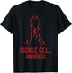 I Wear Burgundy Ribbon Sickle Cell Awareness September T-Shirt - T-Shirt | Black