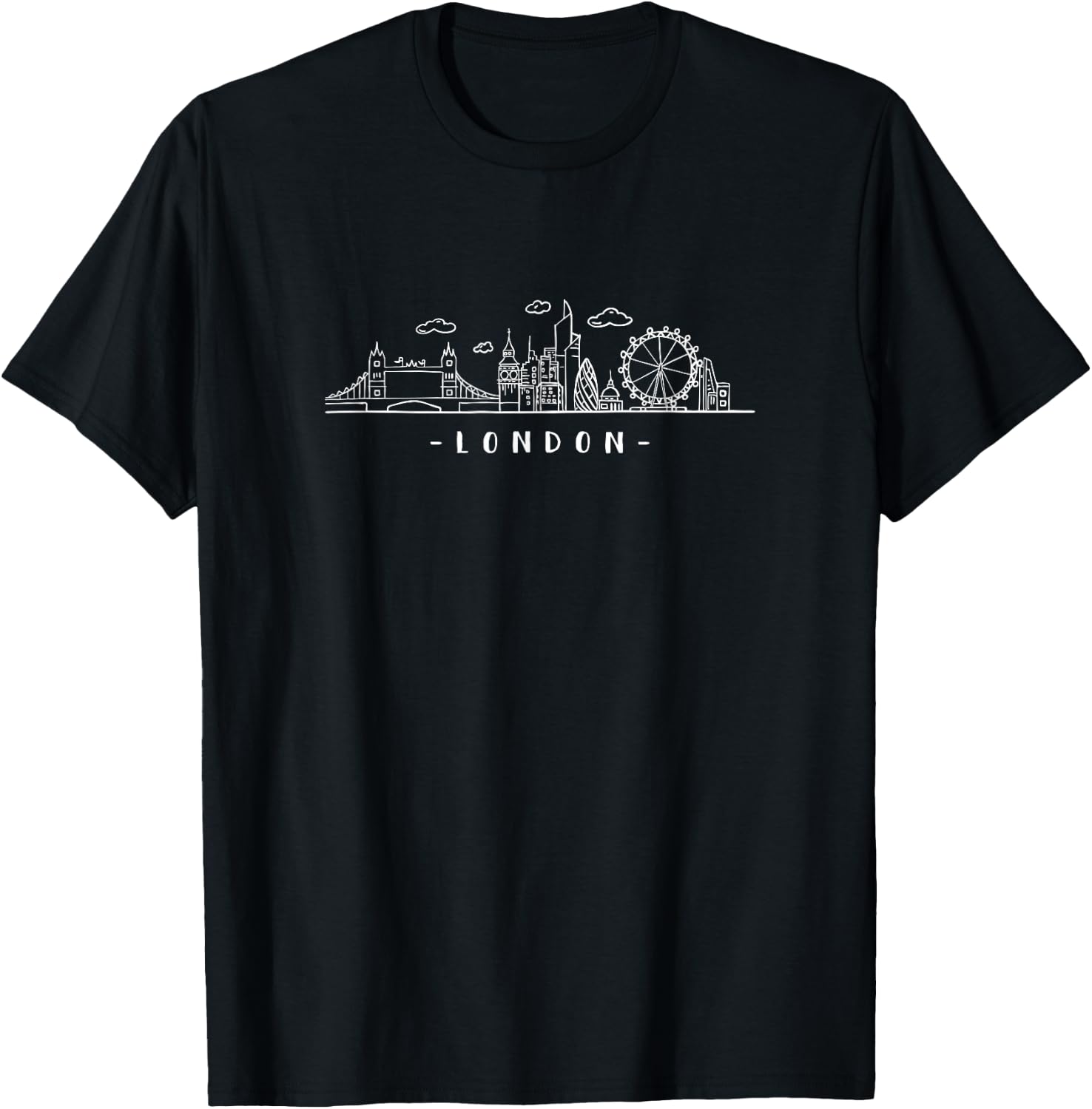 England Skyline Tower-Bridge State Capital London T-Shirt - T-Shirt | Black