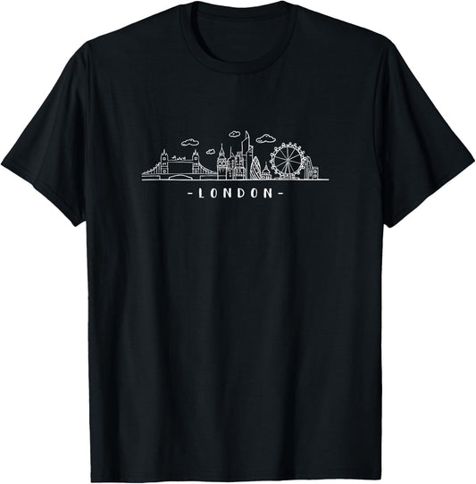 England Skyline Tower-Bridge State Capital London T-Shirt - T-Shirt | Black