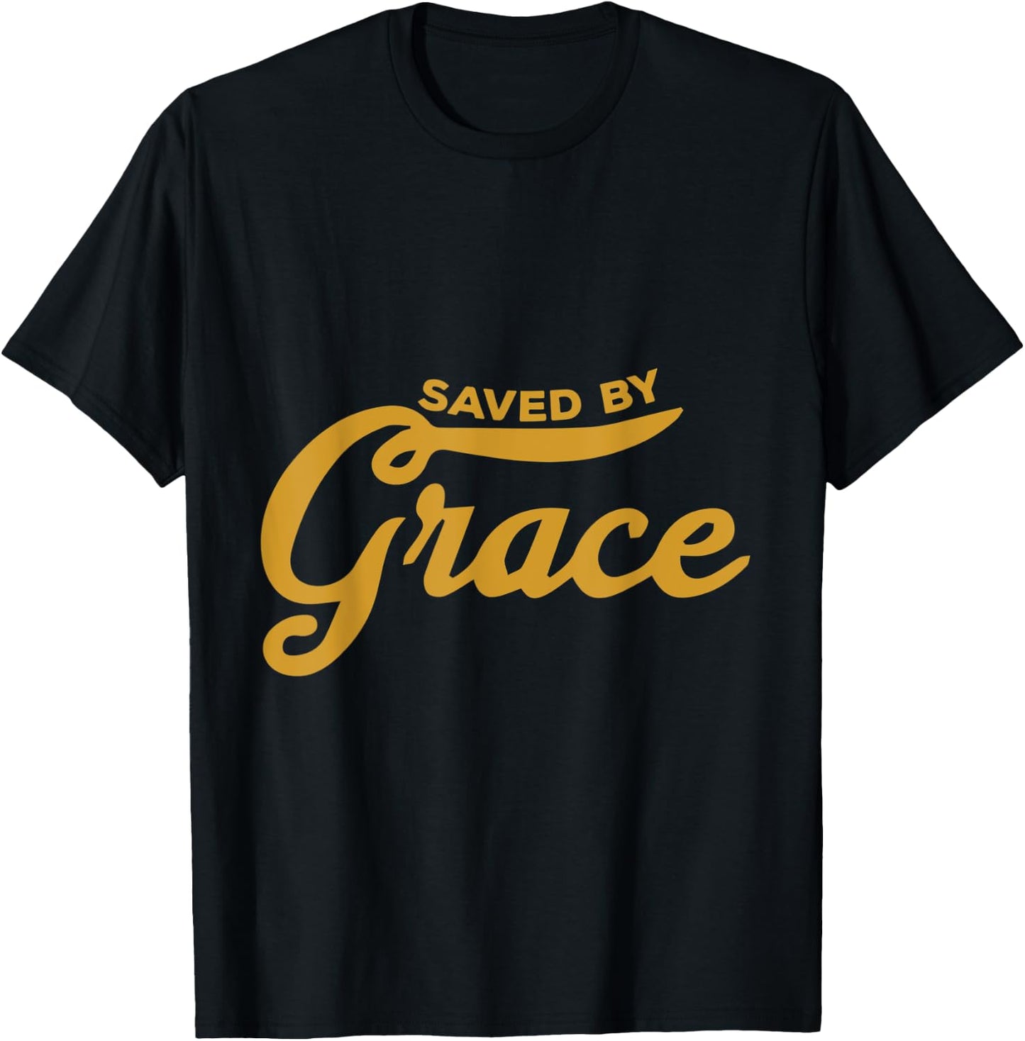 Saved By Grace - Religious Christian Faith & Hope - Cutlass T-Shirt - T-Shirt | Black