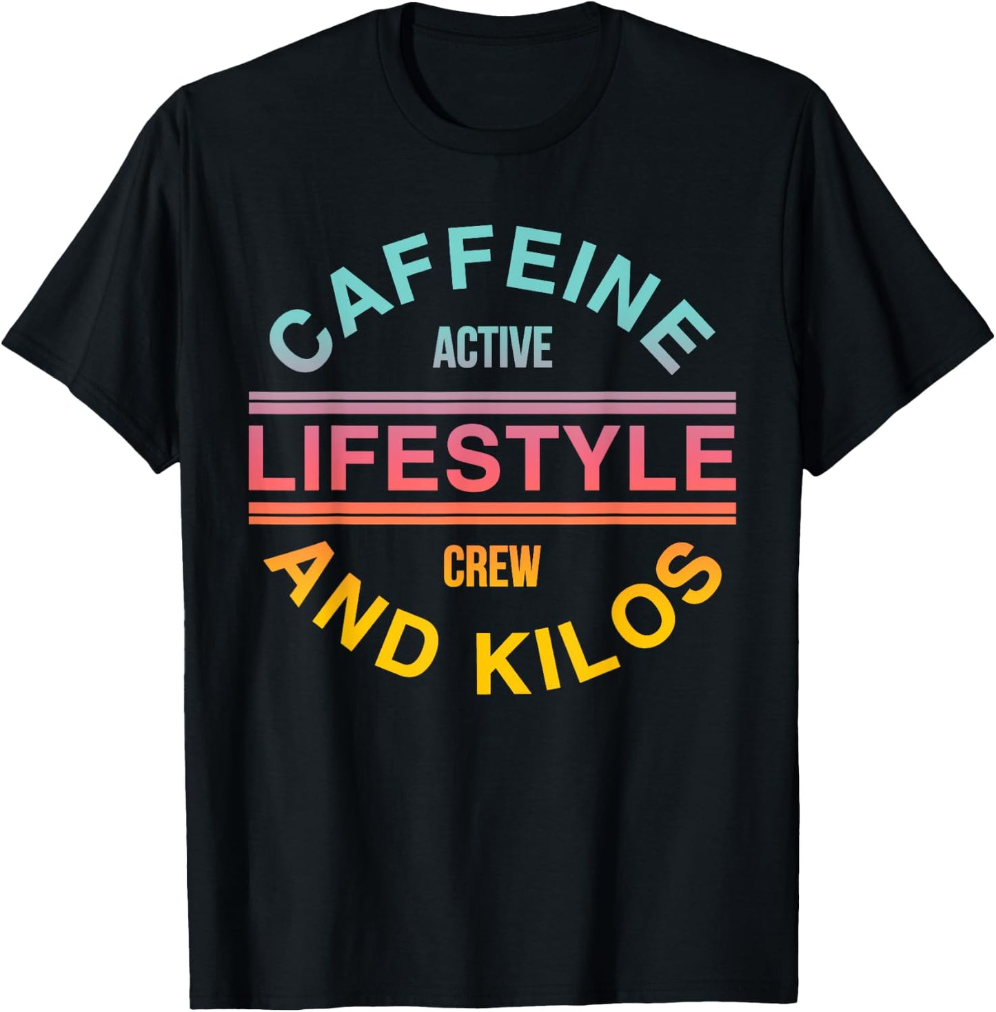 Caffeine Active Lifestyle Crew And Kilos T-Shirt - T-Shirt | Black