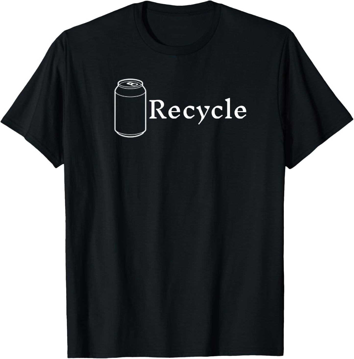 Simple Line Drawing Aluminum Can Recycle T-Shirt - T-Shirt | Black