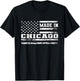 Made In Chicago Vintage US Flag T-Shirt - T-Shirt | Black