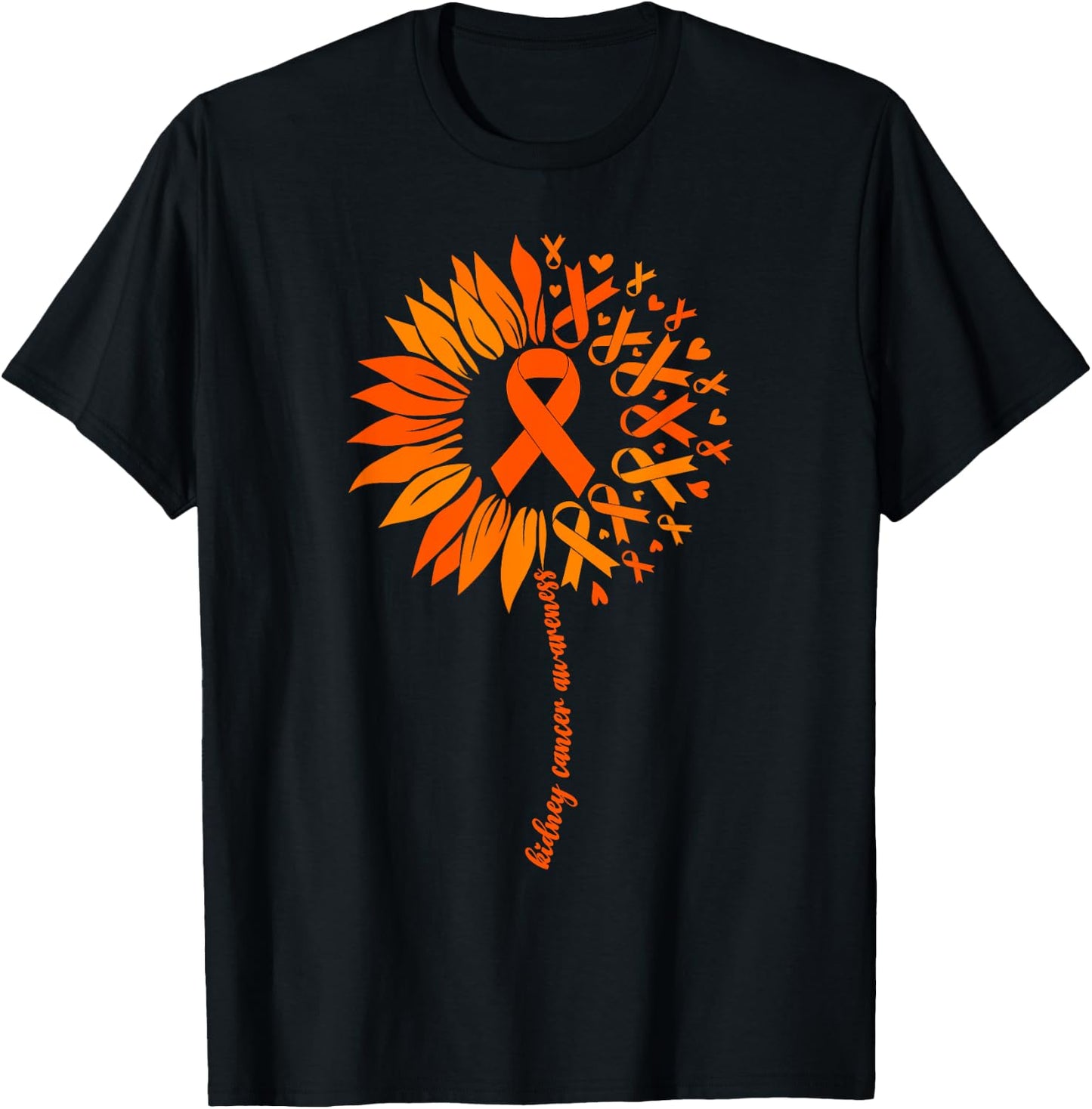 Kidney Cancer Awareness Men Ribbon Kidney Cancer T-Shirt - T-Shirt | Black