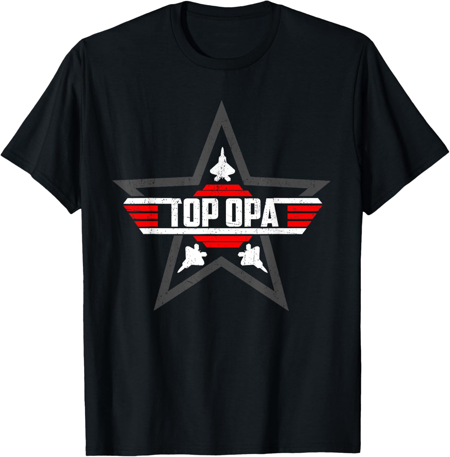 Top Opa from Son Daughter Grandpa Fathers Day T-Shirt - T-Shirt | Black