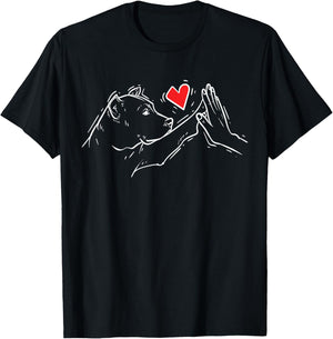 American Pitbull Terrier High Five Bully Mom Dad Dog Lover Women Kids T-Shirt - T-Shirt | Black