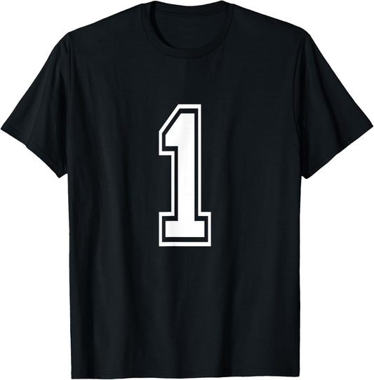 Number 1 Varsity Sports Team Jersey 1st Birthday 1 Year T-Shirt - T-Shirt | Black