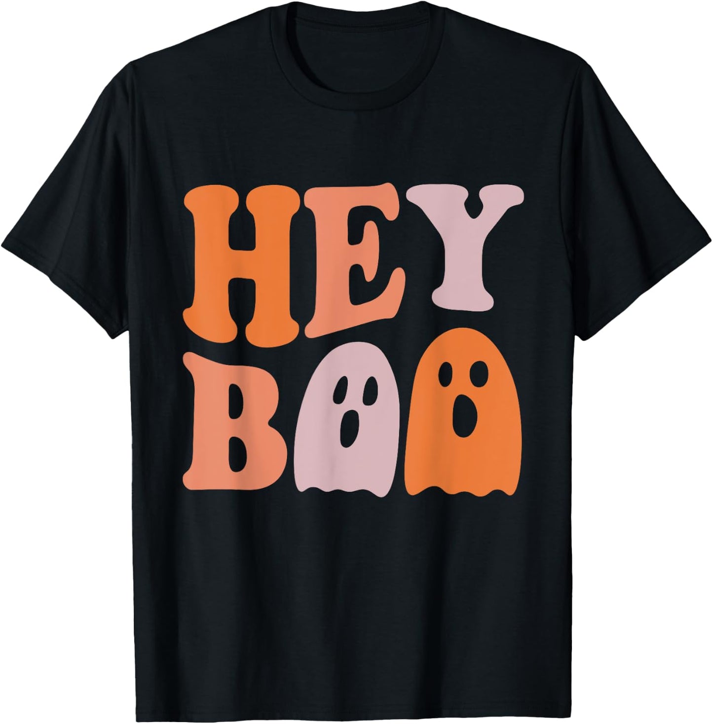 Hey Boo Funny Ghost Halloween Ghost T-Shirt - T-Shirt | Black