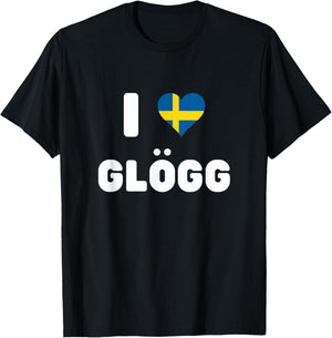I Love Glogg Sweden Mulled Wine T-Shirt - T-Shirt | Black