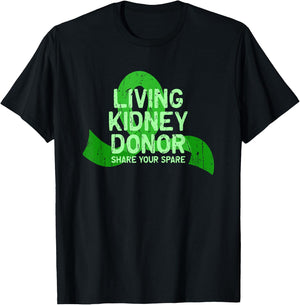 Living Kidney Donor Share your spare - spare T-Shirt - T-Shirt | Black