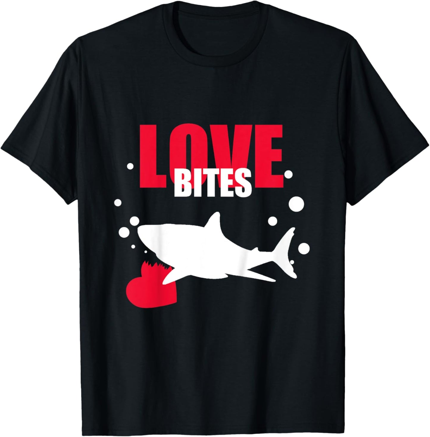 Kids Love Bites Toddler Valentines Day Shark Lover Boy Funny T-Shirt - T-Shirt | Black