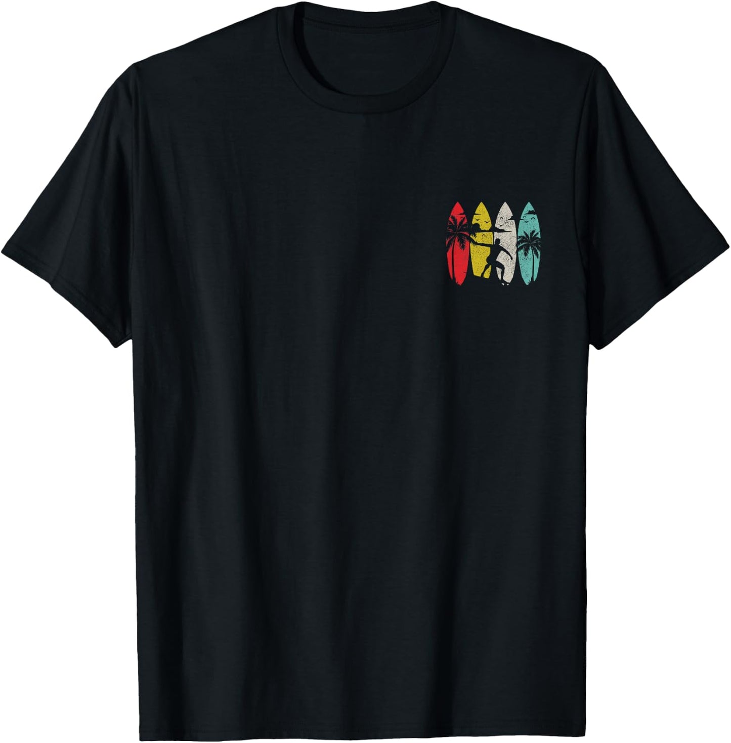 Surfer Surfboard Vintage Surfing Beach Summer Surf T-Shirt - T-Shirt | Black