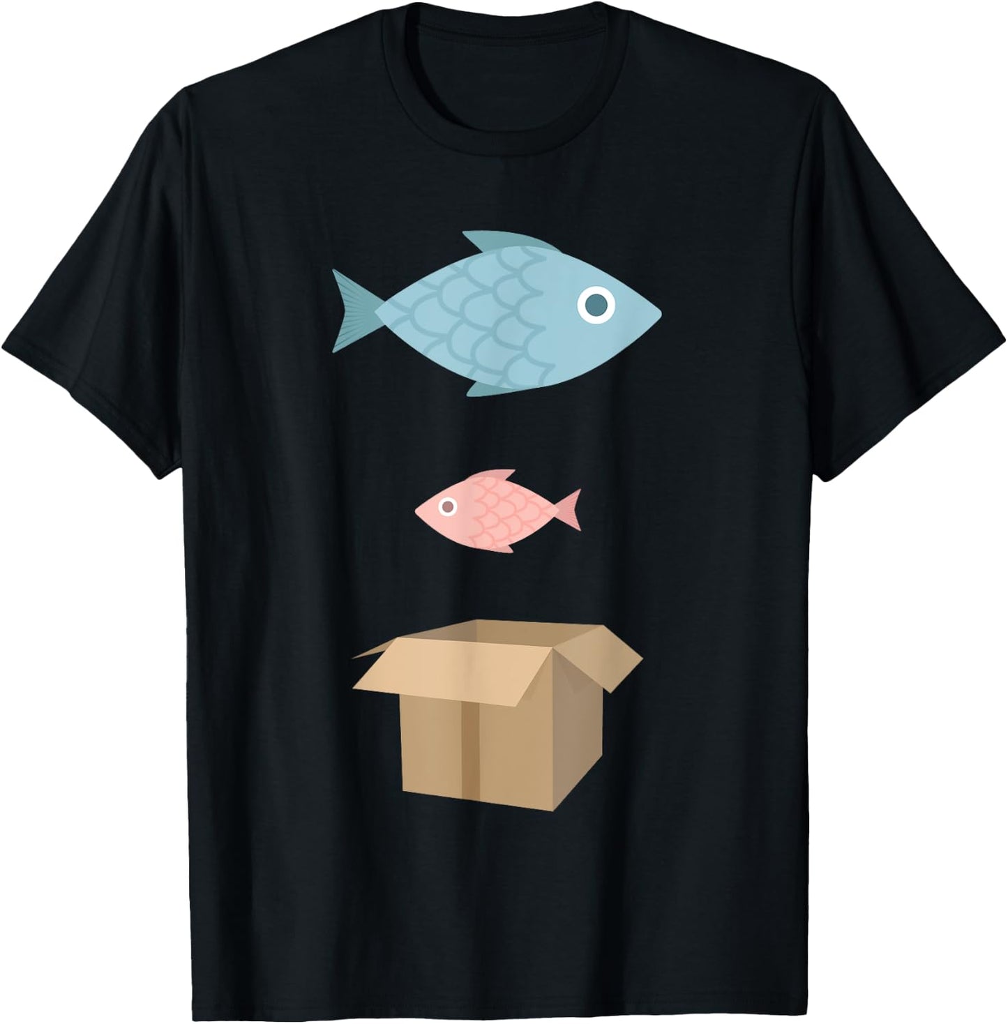 Big fish, little fish, cardboard box T-Shirt - T-Shirt | Black
