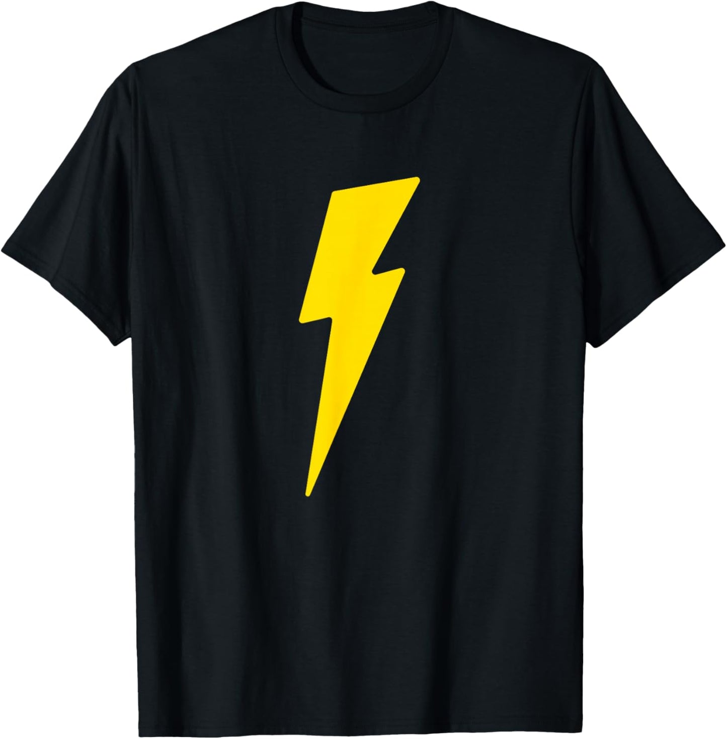 Simple Lightning Bolt | Yellow Thunder Bolt Graphic T-Shirt - T-Shirt | Black