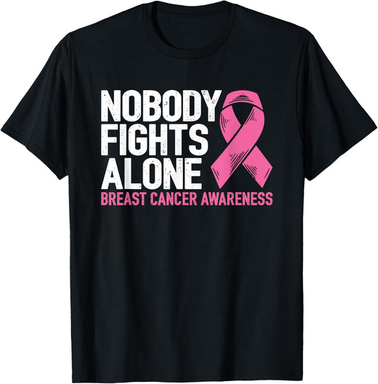 Breast Cancer Support Family Fight Breast Cancer Awareness T-Shirt - T-Shirt | Black
