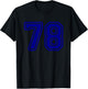 Number #78 Blue Sport Varsity Number 78 T-Shirt - T-Shirt | Black