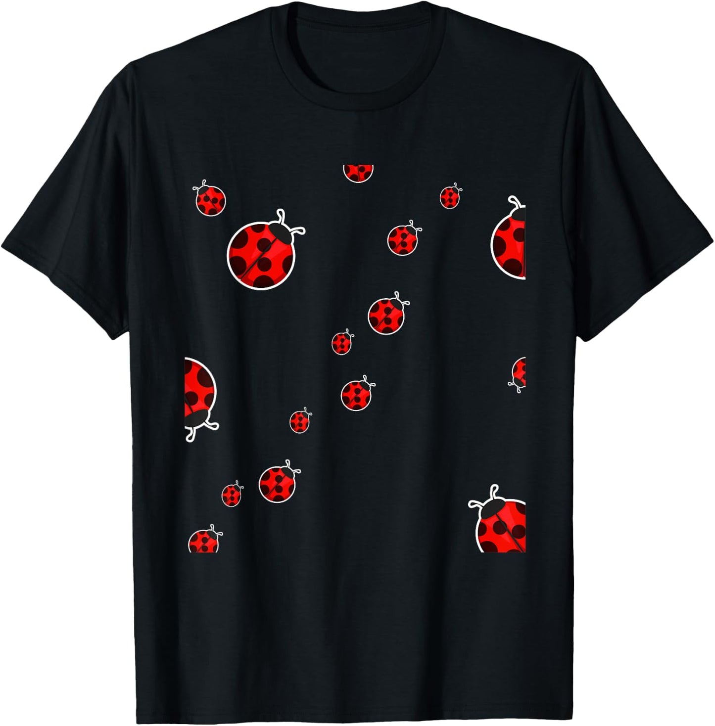 Cute Ladybugs Everywhere Bugs Lover Biologist Insects T-Shirt - T-Shirt | Black