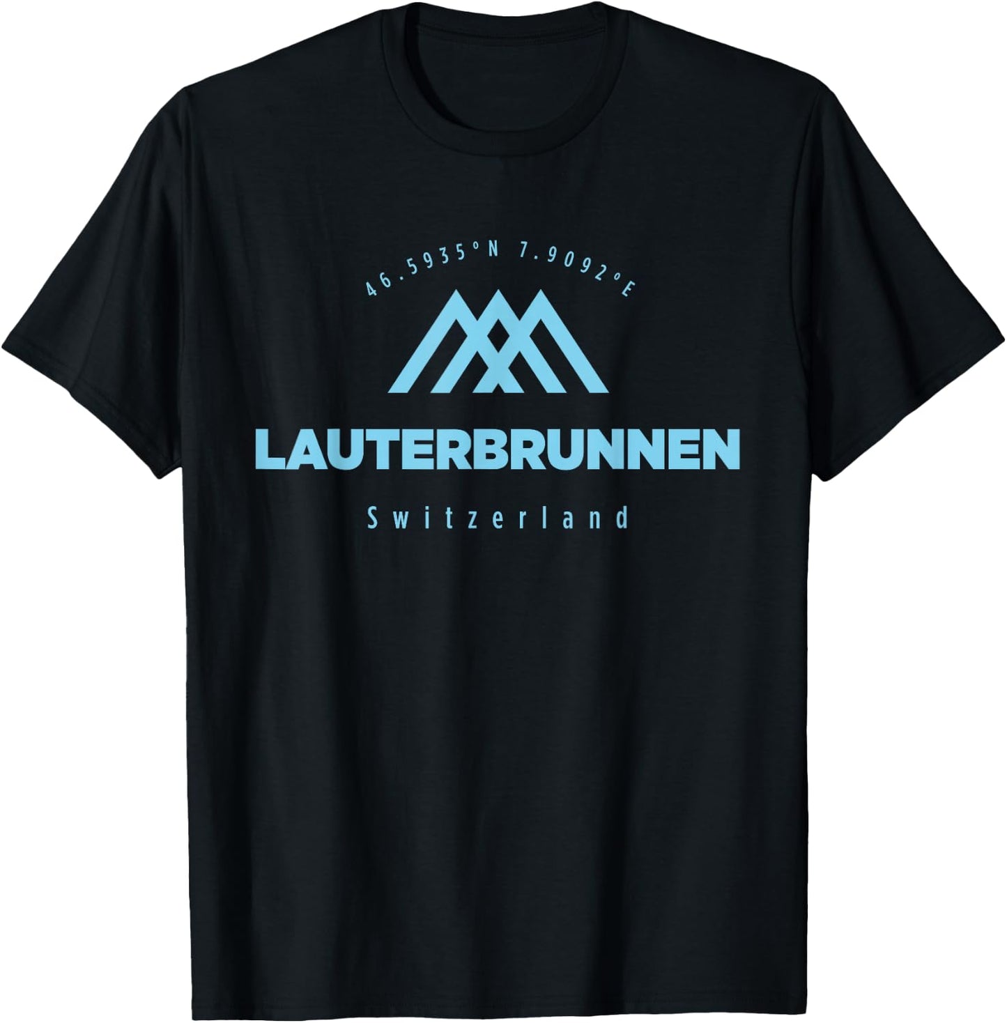Lauterbrunnen Mountain Holiday Skiing Switzerland T-Shirt - T-Shirt | Black