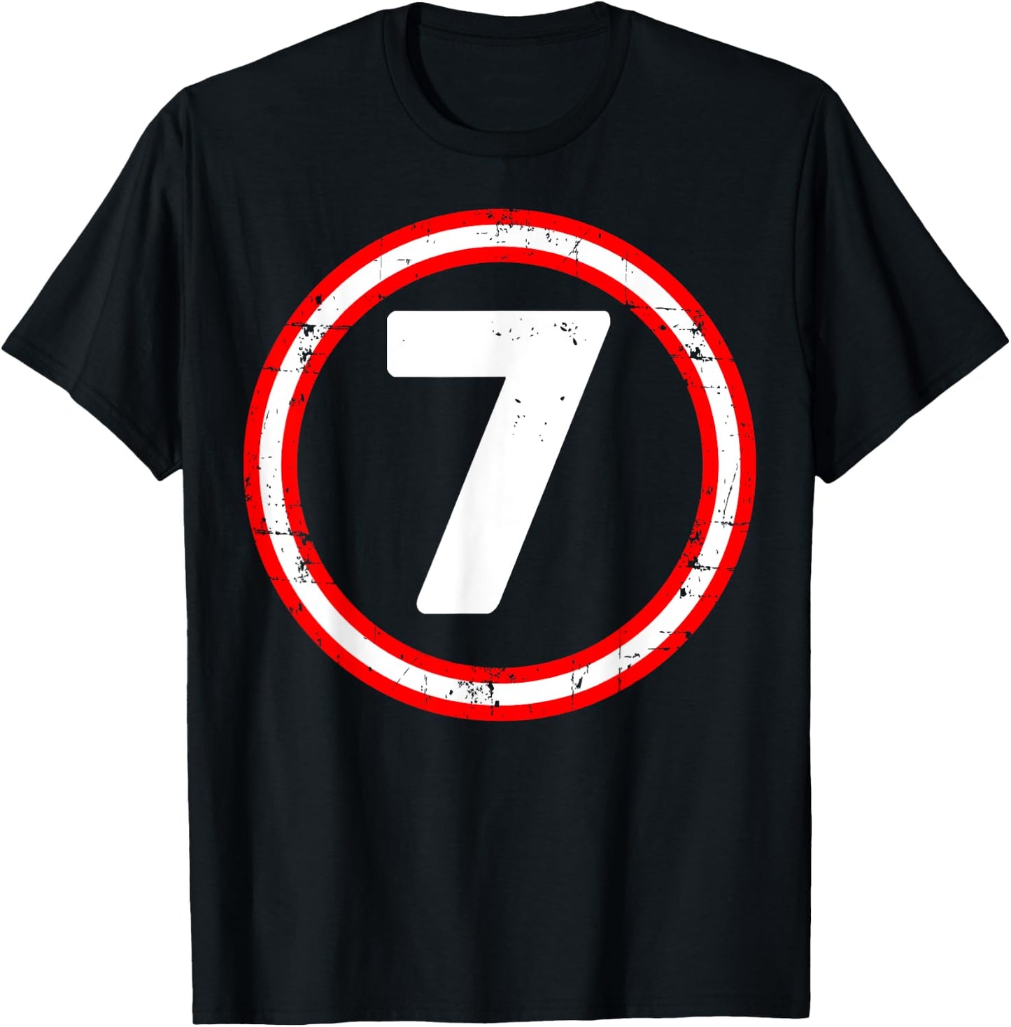 7th Birthday of Boy or Girl, 7 Years Old, Seven T-Shirt - T-Shirt | Black