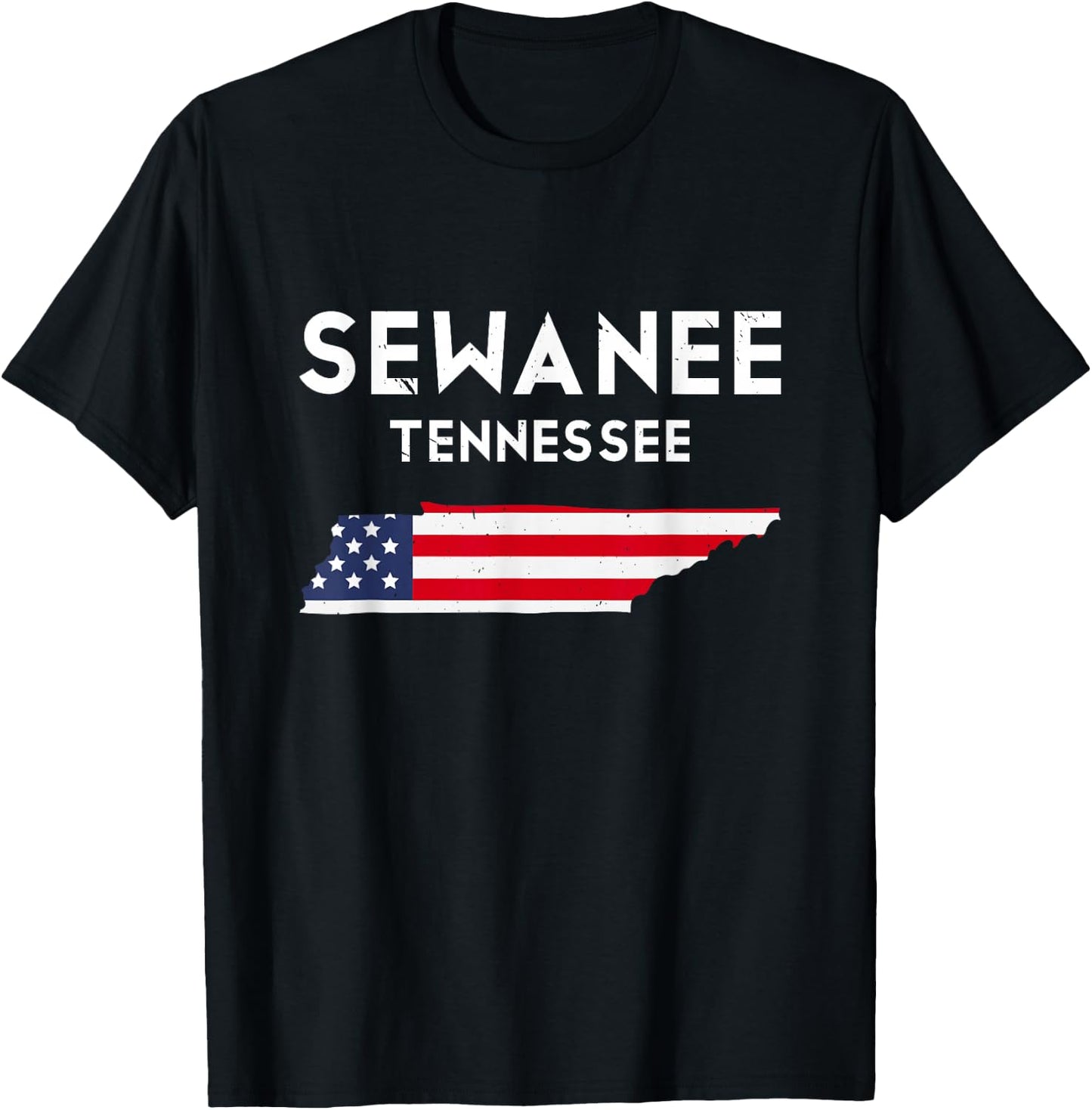 Sewanee Tennessee USA State America Travel Tennessean T-Shirt - T-Shirt | Black