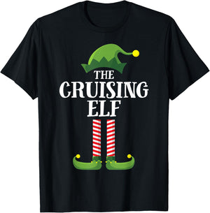 Cruising Elf Matching Family Cruise Christmas Funny Group T-Shirt - T-Shirt | Black