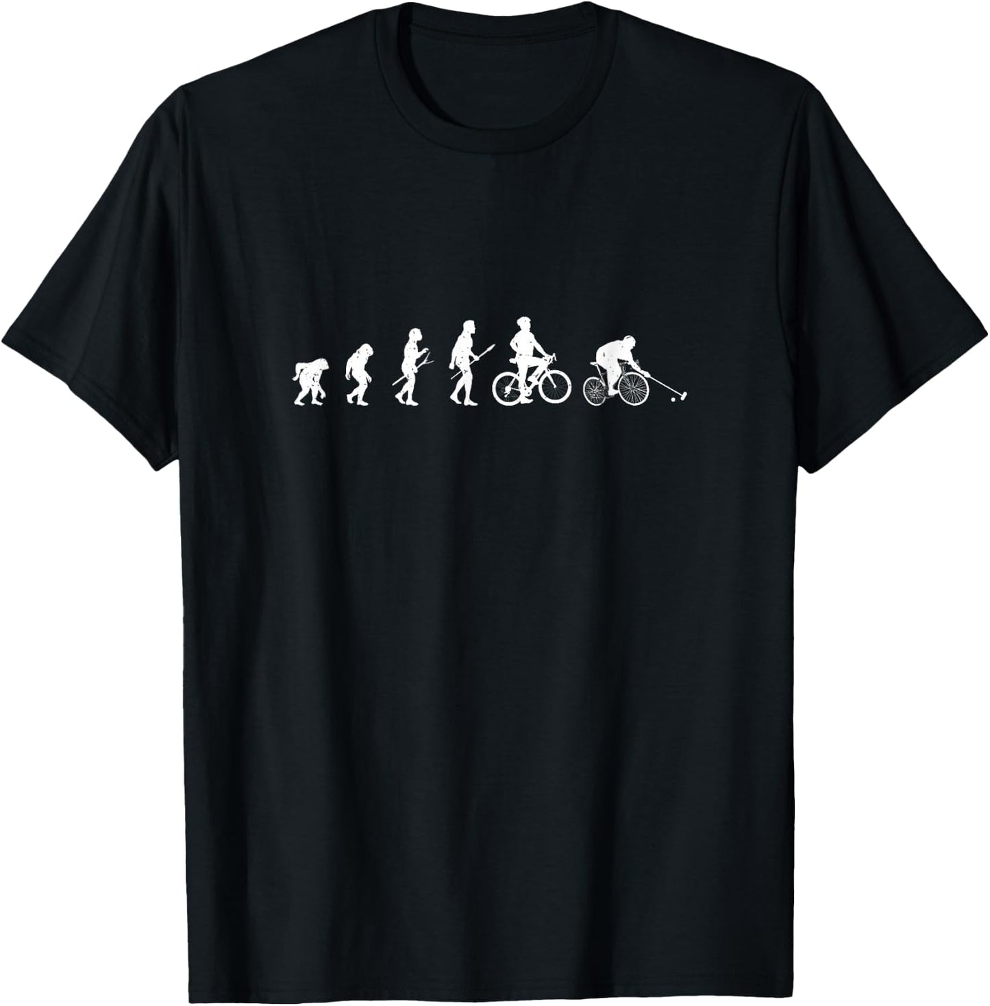 Bike Polo Evolution Funny Cycle Polo T-Shirt - T-Shirt | Black