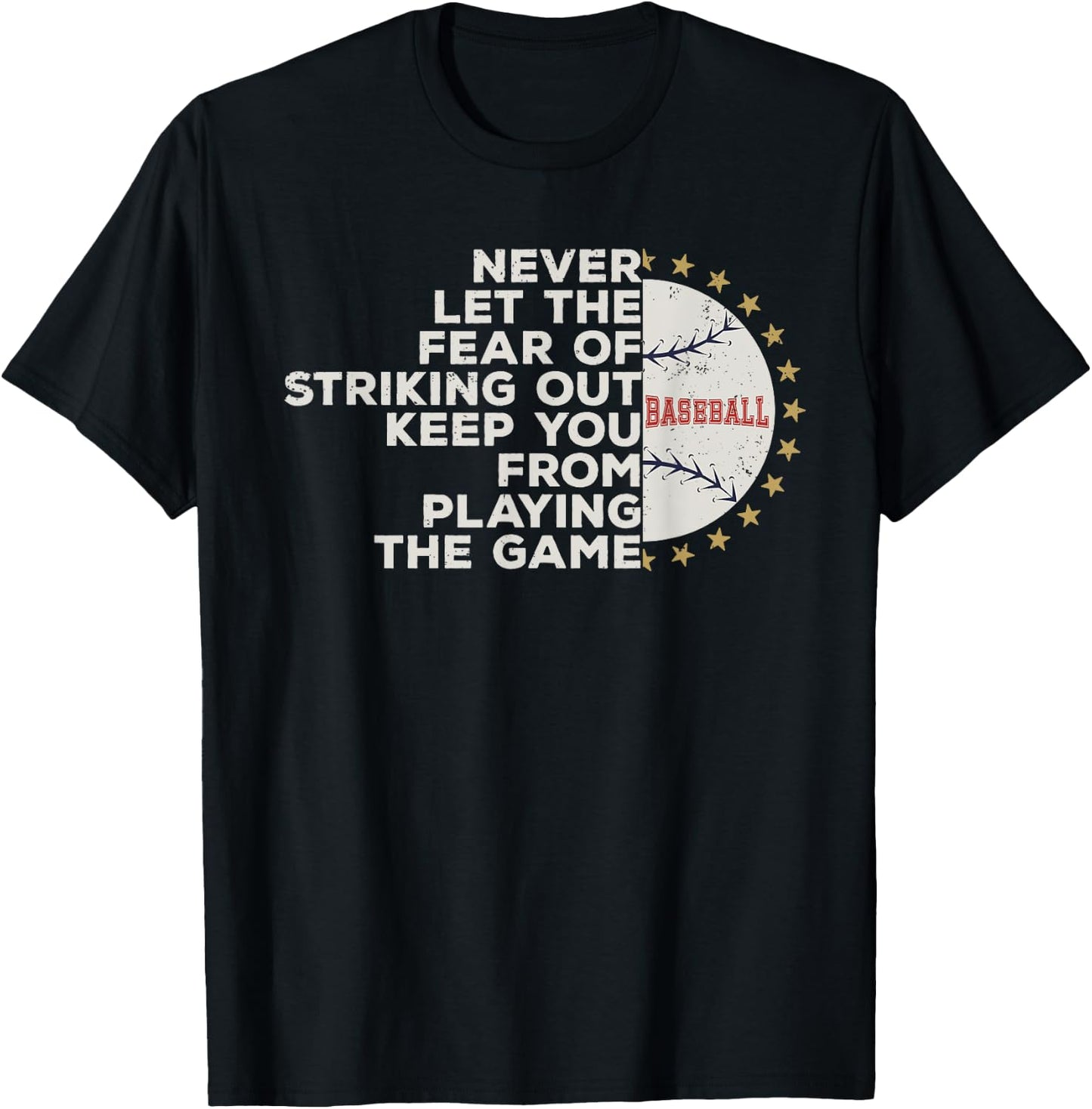 Baseball Distress sayings vintage funny baseball player fan T-Shirt - T-Shirt | Black