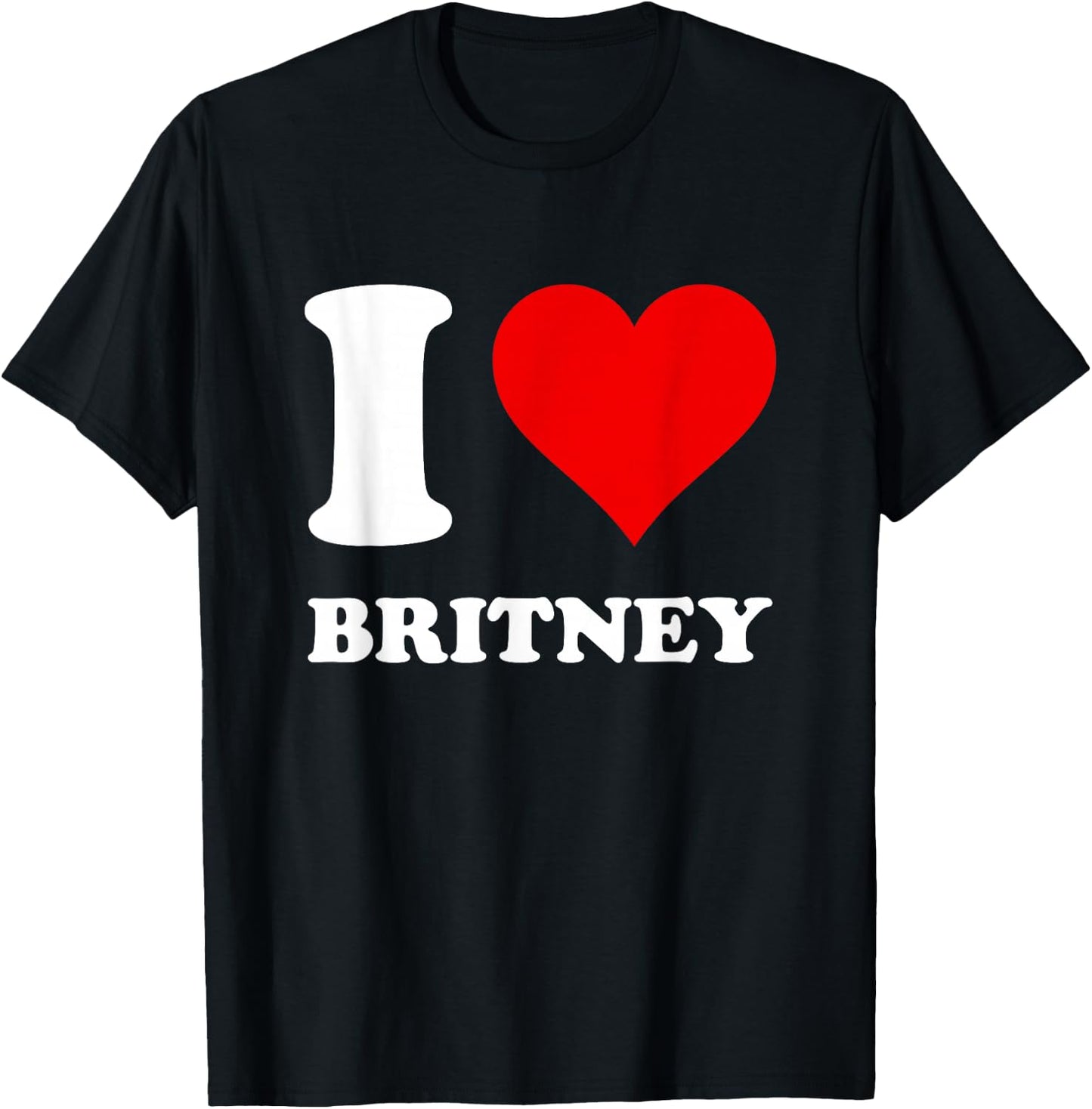 Red Heart I Love Britney T-Shirt - T-Shirt | Black