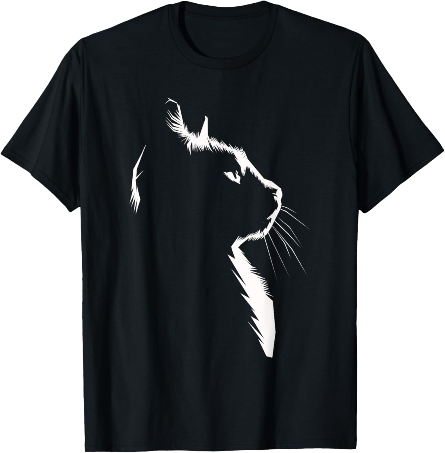 Cat Apparel Women With Cat Illustration Pet Owners T-Shirt - T-Shirt | Black