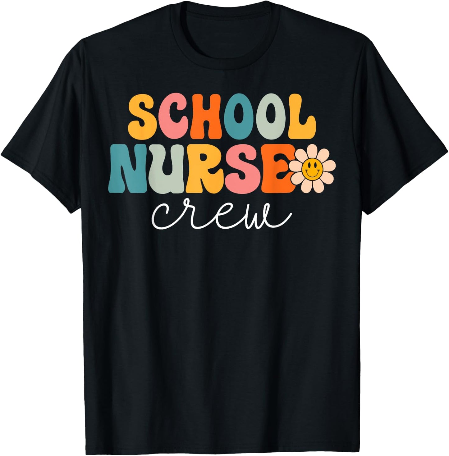 School Nurse Crew Retro 1st Day of School Nurse T-Shirt - T-Shirt | Black